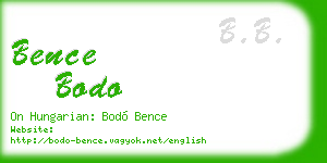 bence bodo business card